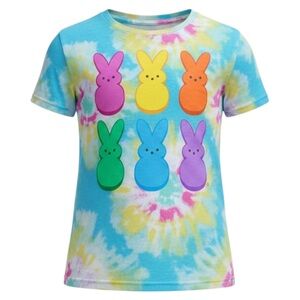 Easter Bunny PEEPS Colorful Tie-Dye Kids Shirt with Bunny Print